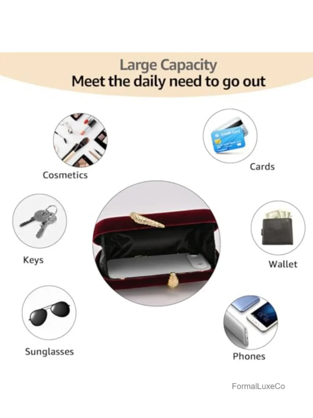 Velvet Evening Clutch Purse with Chain Magnetic Lock Shoulder Handbag